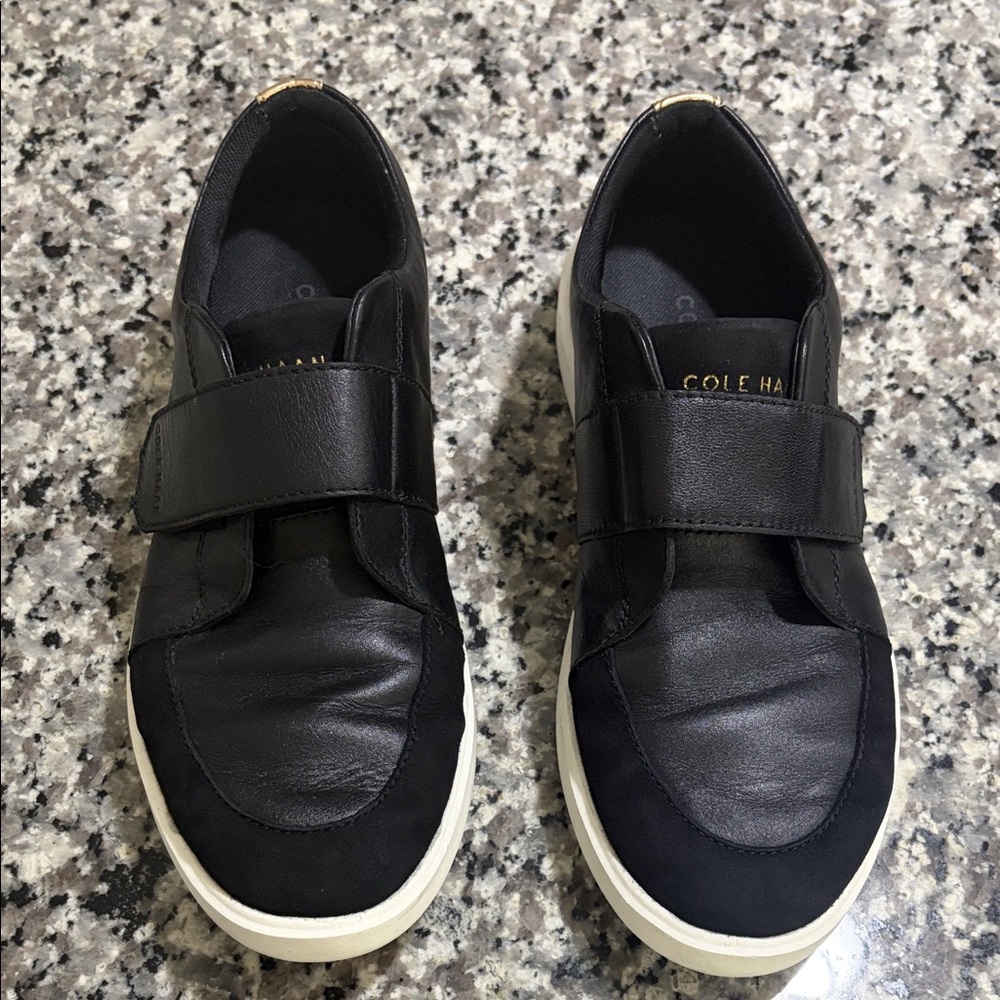 Cole Haan Black Leather Slip-On Shoes